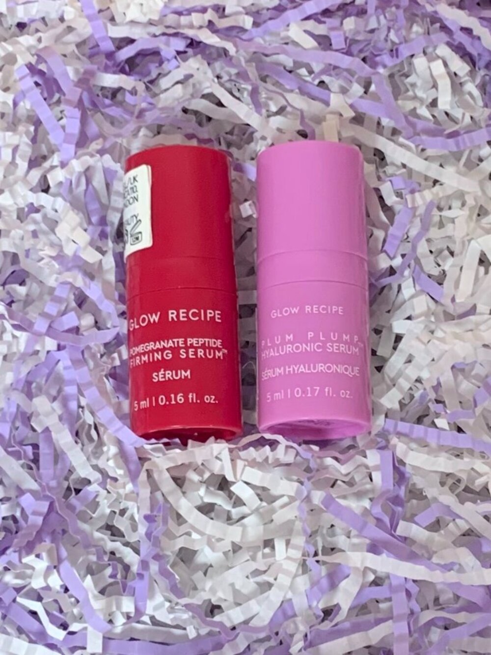 2 Glow Recipe Pomegranate Peptide Firming & Plum Plump Hyaluronic Serum 2x 5ml